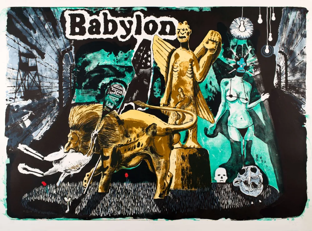 石版画 Deroubaix - Babylon