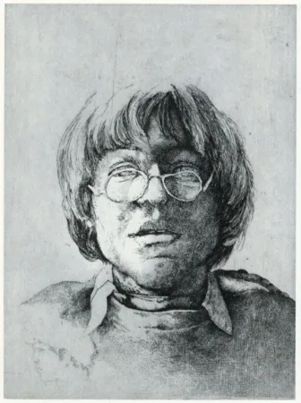 版画 Desmazières - Portrait Aux Lunettes