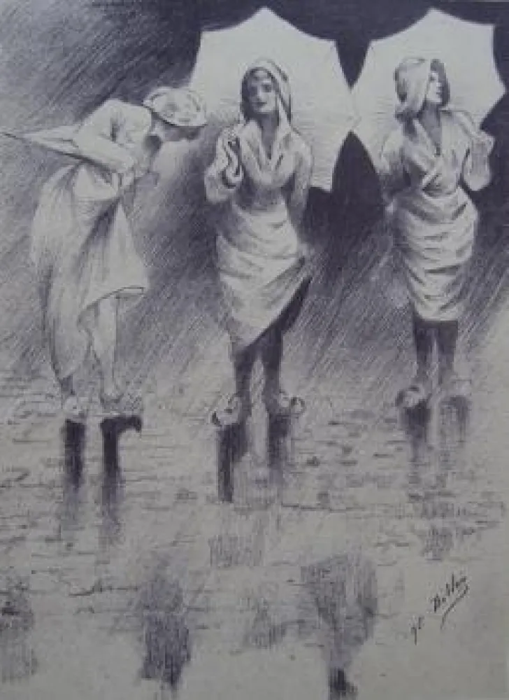 石版画 Dillon - Pluviôse / Rainy