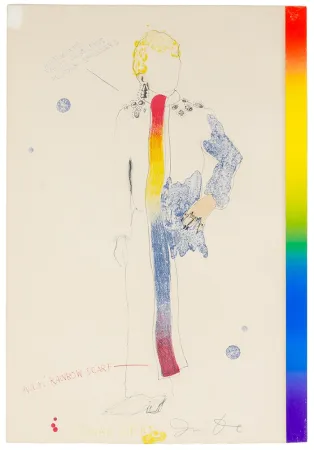 石版画 Dine - Dorian Gray with Rainbow Scarf