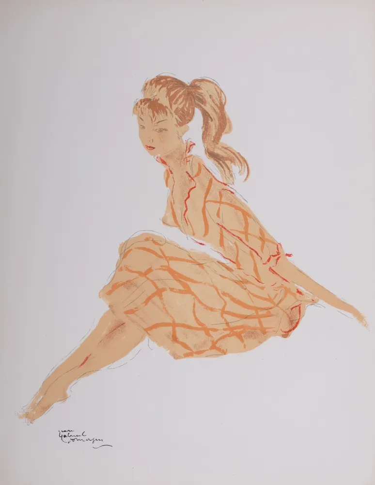 石版画 Domergue - La Parisienne : Cathie, 1956