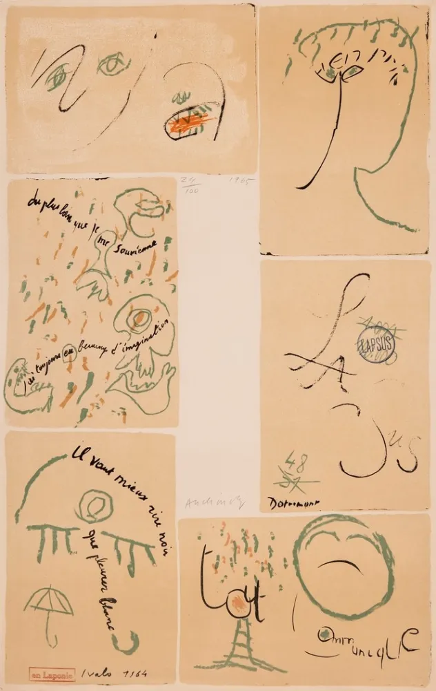 蚀刻版画 Dotremont - Litho-mots