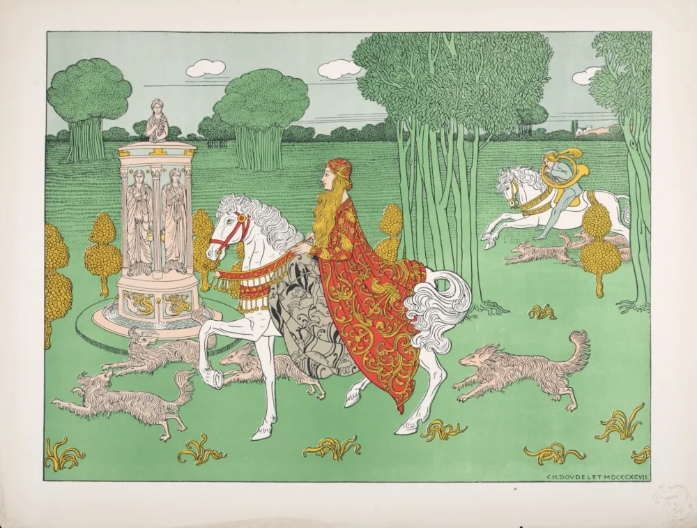 石版画 Doudelet - La Châtelaine, 1897