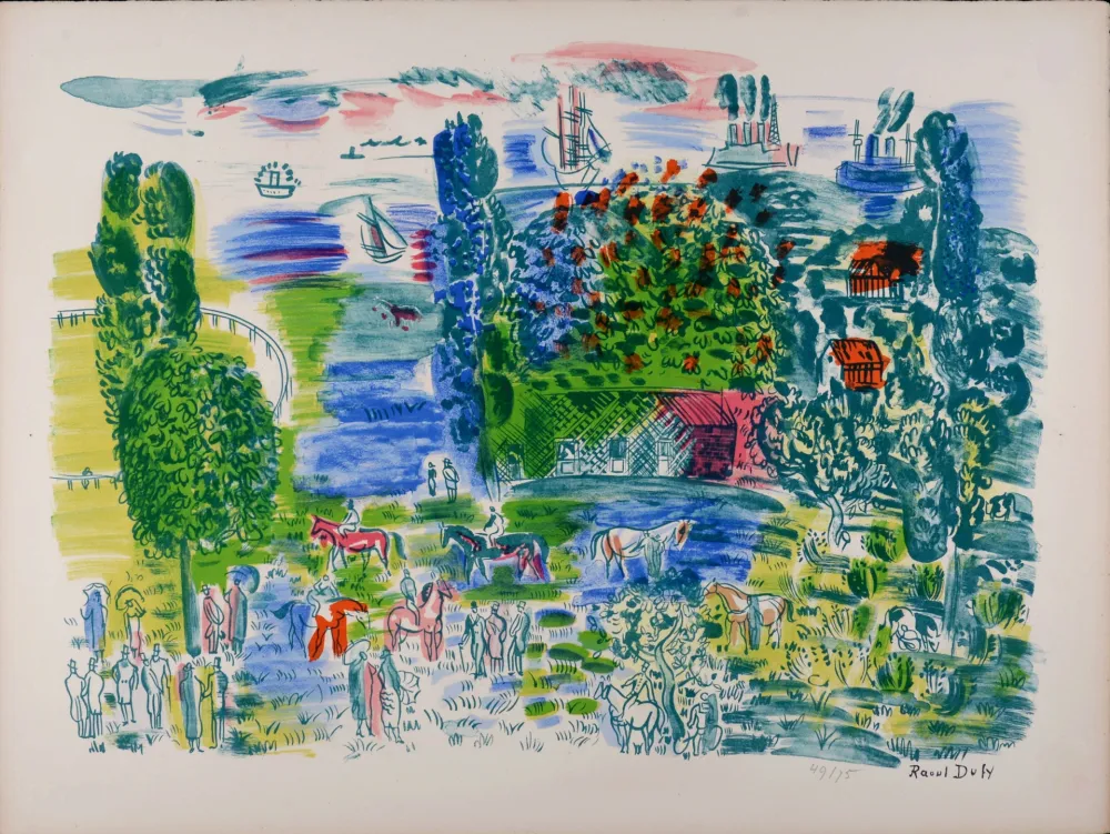 石版画 Dufy - Au Paddock, c. 1955