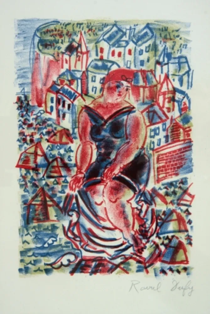 石版画 Dufy - Baigneuse Devant le Port de St Adresse