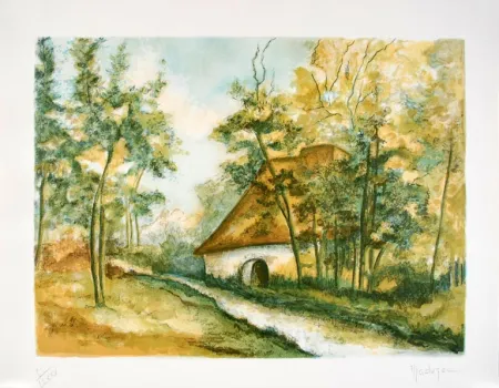 石版画 Dunoyer De Segonzac - La Chaumière