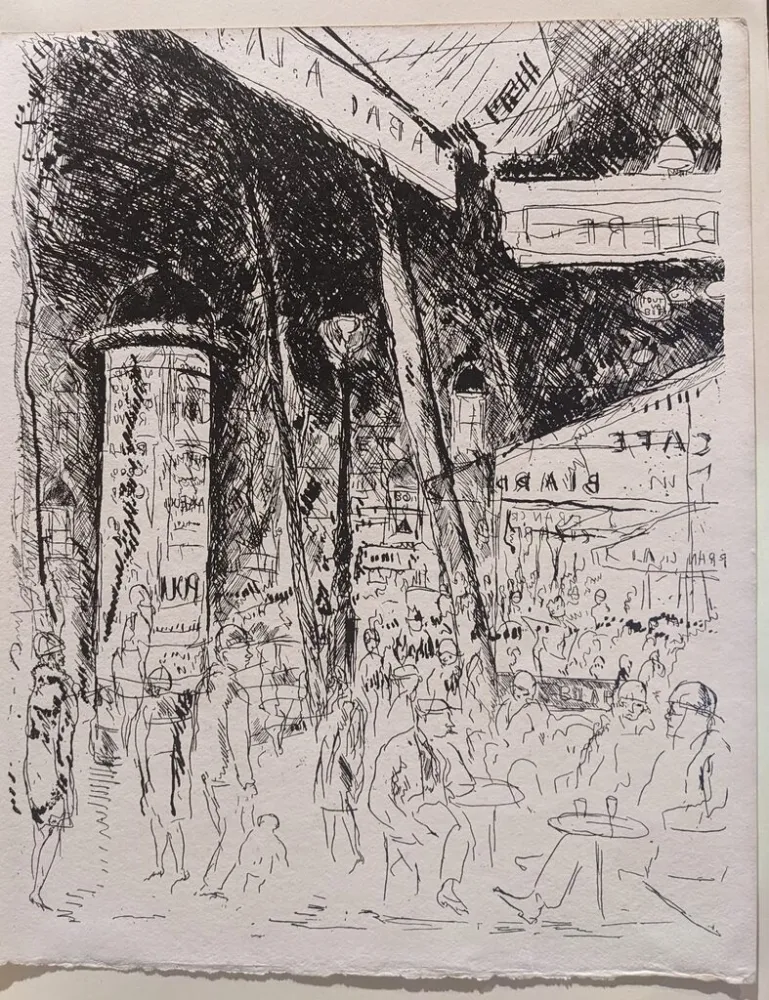 版画 Dunoyer De Segonzac - Le Boulevard Montparnasse