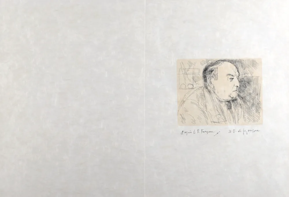 石版画 Dunoyer De Segonzac - Portrait de Léon-Paul Fargue, 1964