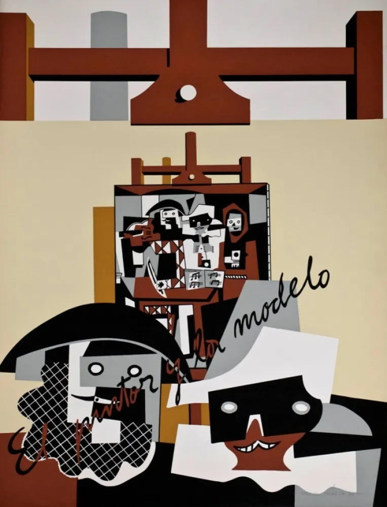 丝网印刷 Equipo Cronica - El pintor y la modelo