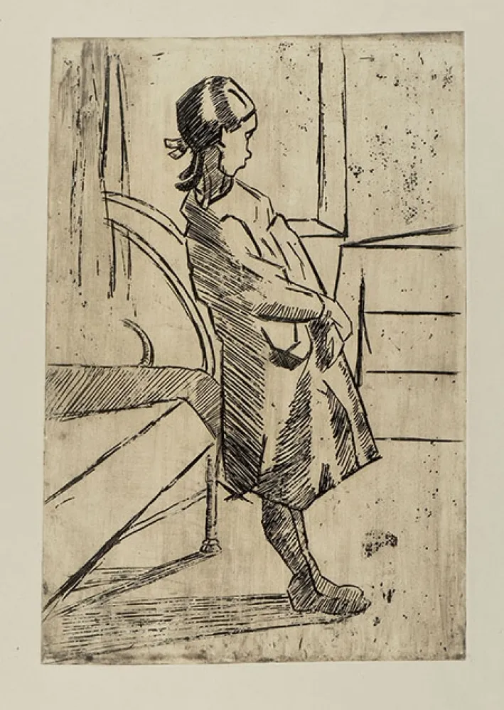 蚀刻版画 Erba - BAMBINA IN PIEDI