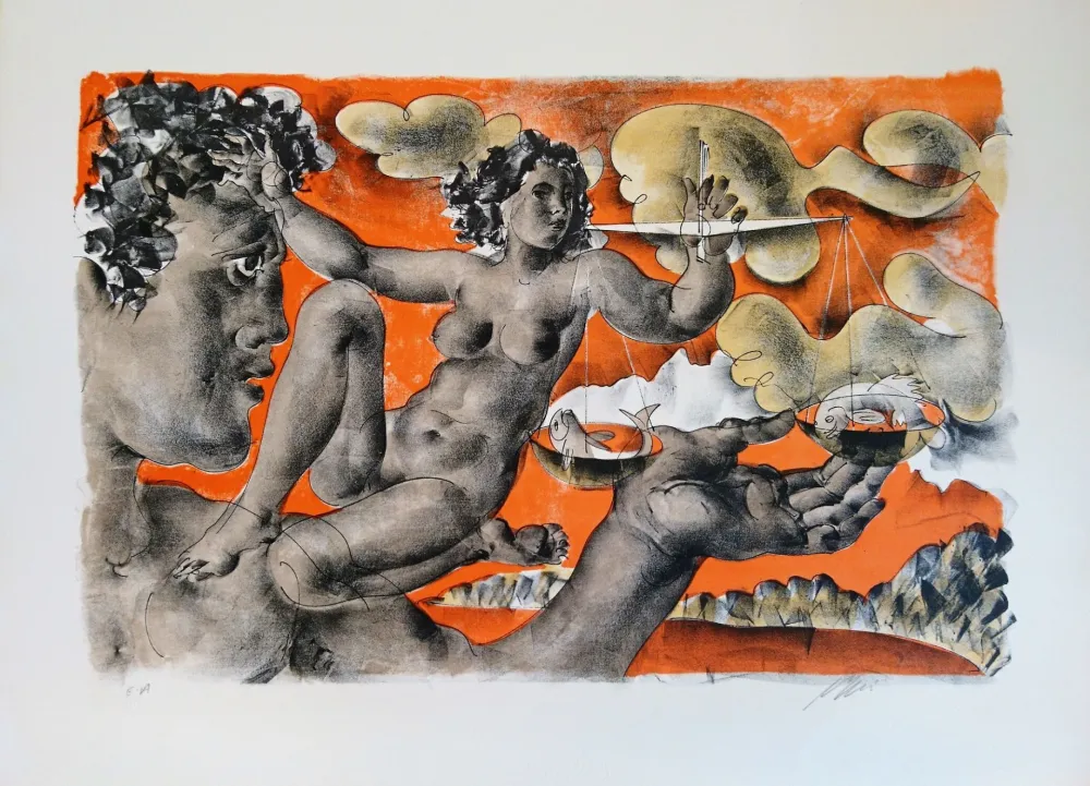 石版画 Erni - Balance