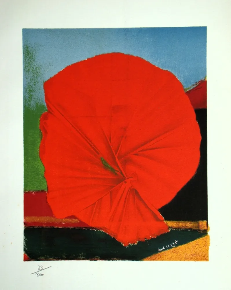 石版画 Ernst - Rote Blume