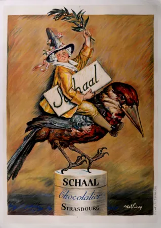 石版画 Faivre - Schaal, Chocolatier, 1920 - Large lithograph poster!
