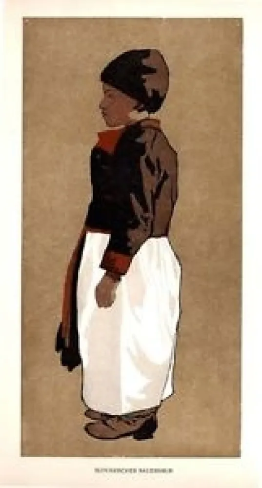 木刻 Fanto - Slovakischer Bauernbub / Slovak Farmboy