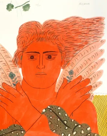 石版画 Fassianos - Pêcheur