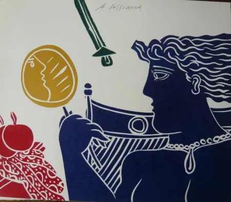 凹版印刷 Fassianos - Personnage bleu