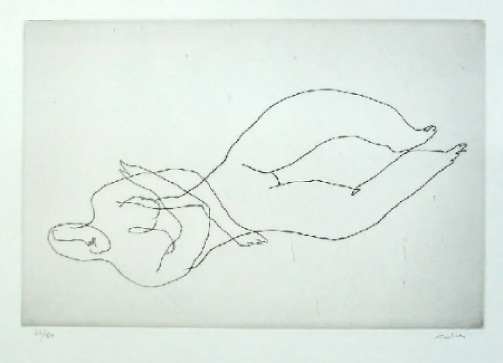 蚀刻版画 Fautrier - Nu couché II