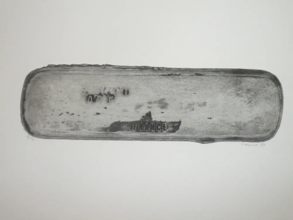 蚀刻版画 Favier - Le sous marin France