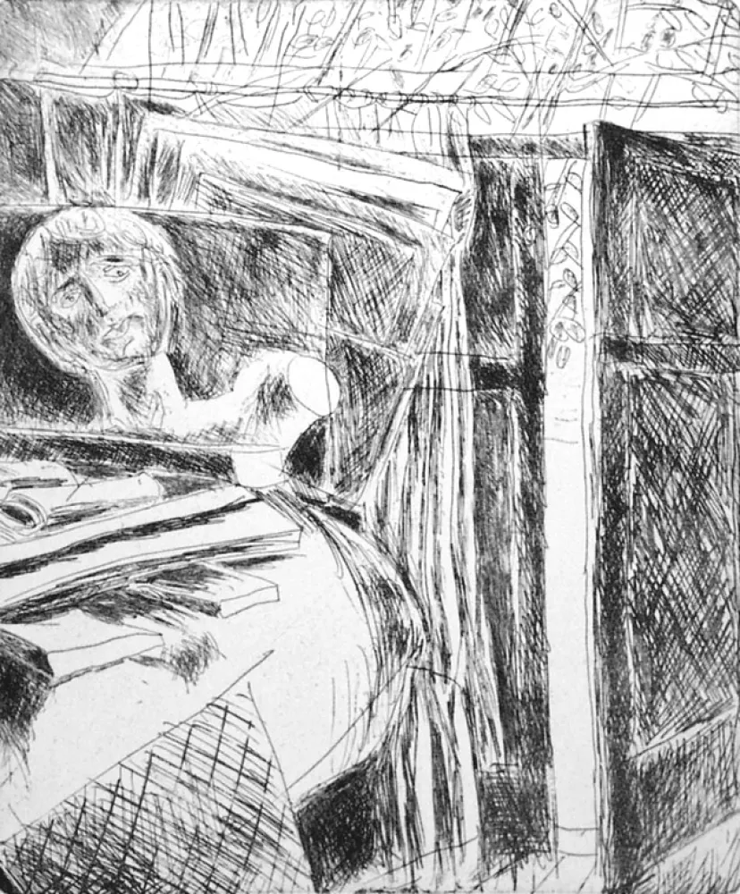 蚀刻版画 Fazzini - Nello studio