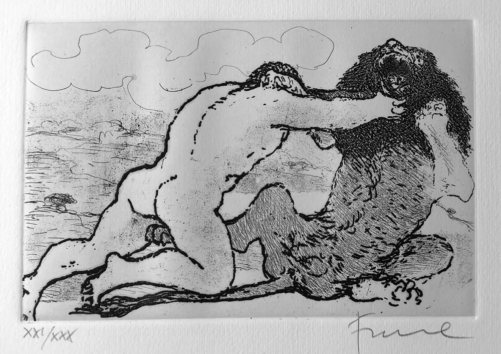 插图书 Fiume - Cinque acqueforti per i poeti greci tradotti da Salvatore Quasimodo.