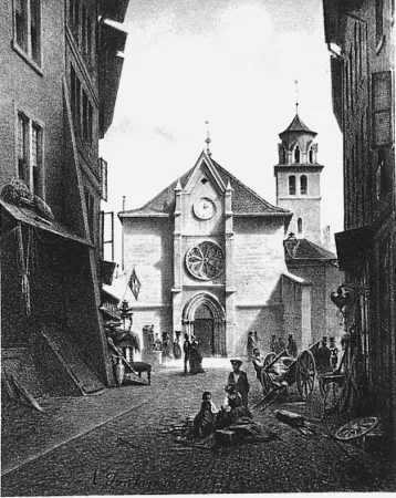 石版画 Fontanesi - La Madeleine