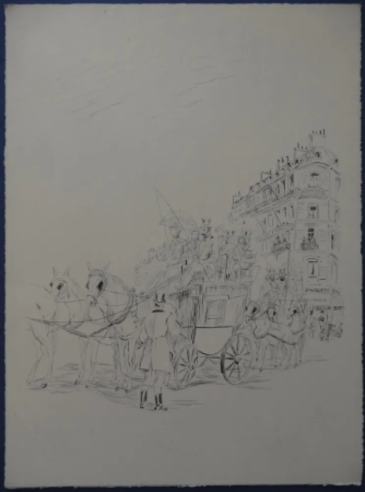 蚀刻版画 Foujita - Rivière enchantée - AutoportraitLe Fouquets