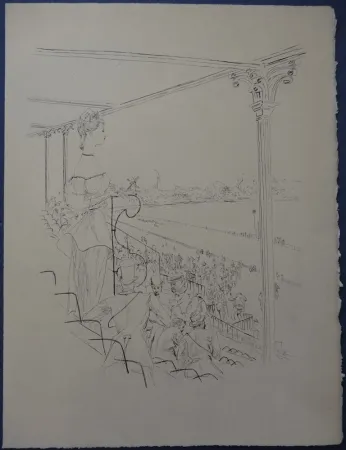 蚀刻版画 Foujita - Rivière enchantée - Champ de courses