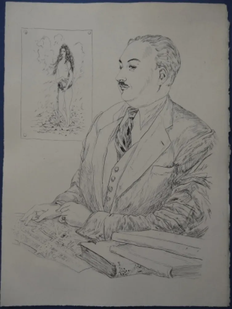 蚀刻版画 Foujita - Rivière enchantée - Héron de Villefosse