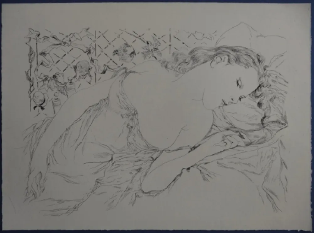 蚀刻版画 Foujita - Rivière enchantée - Le rêve