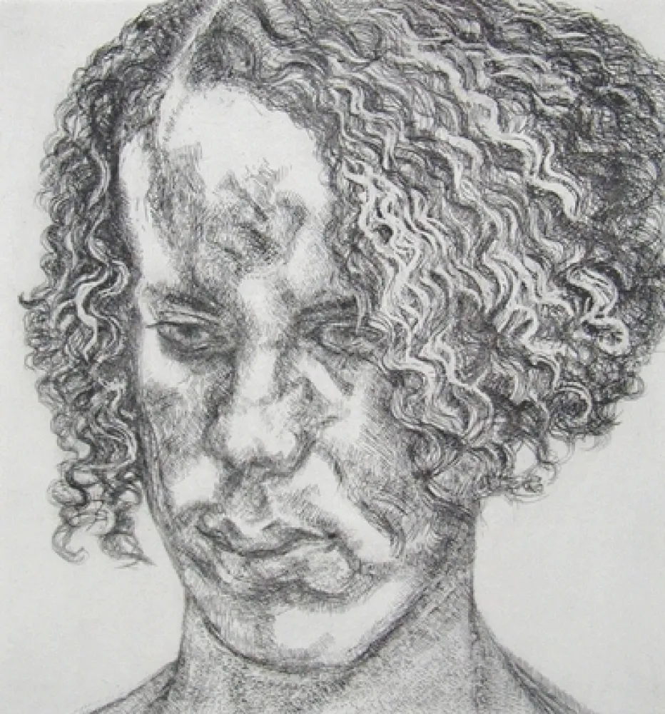 蚀刻版画 Freud - Girl with fuzzy hair  