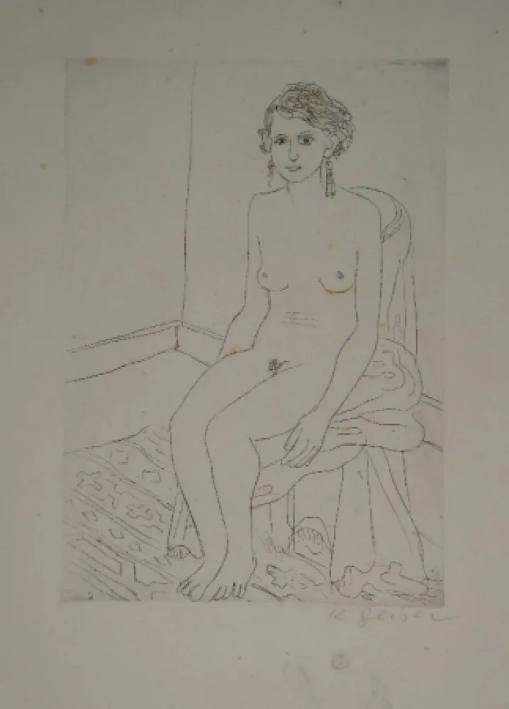 版画 Geiser - Sitzende