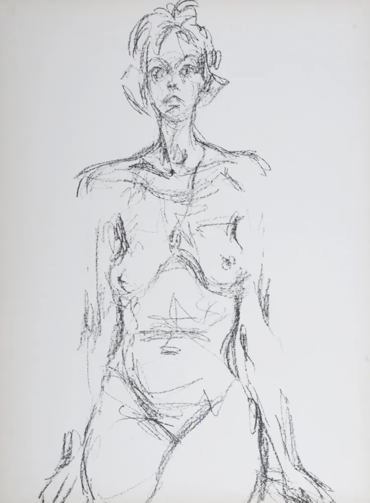 石版画 Giacometti -  Femme nue, 1961