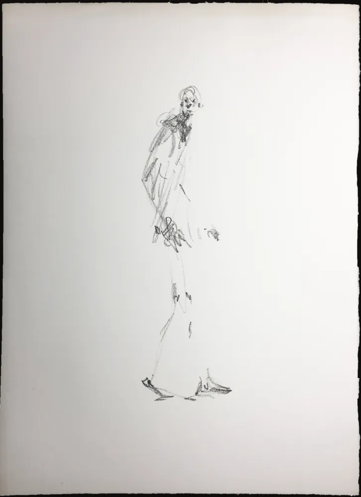 石版画 Giacometti - L'HOMME QUI MARCHE. Lithographie pour 