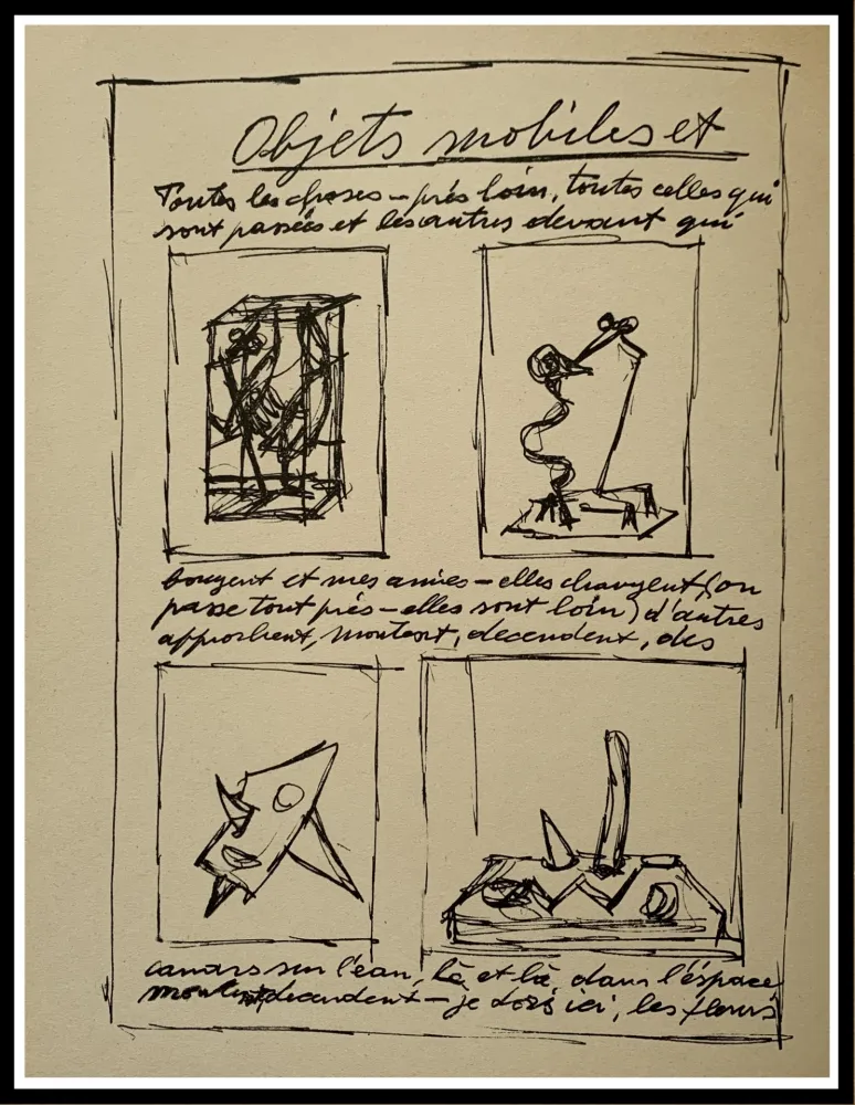 石版画 Giacometti - OBJETS MOBILES ET MUETS I