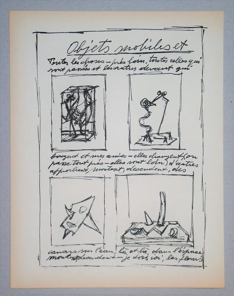 石版画 Giacometti - Objets mobiles et muets Part I.