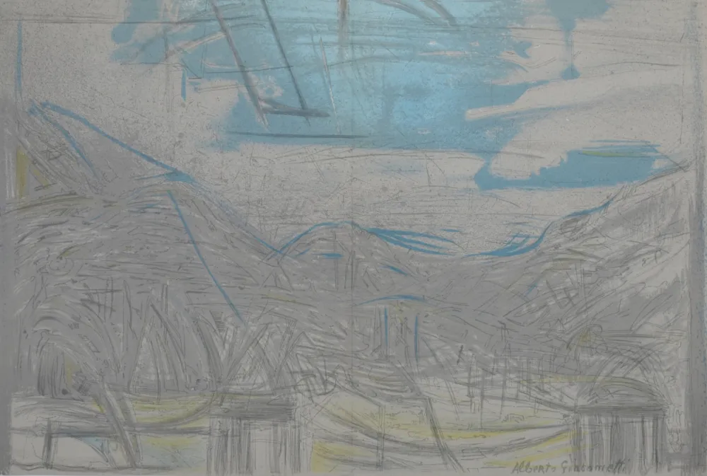 石版画 Giacometti - Paysage, 1954