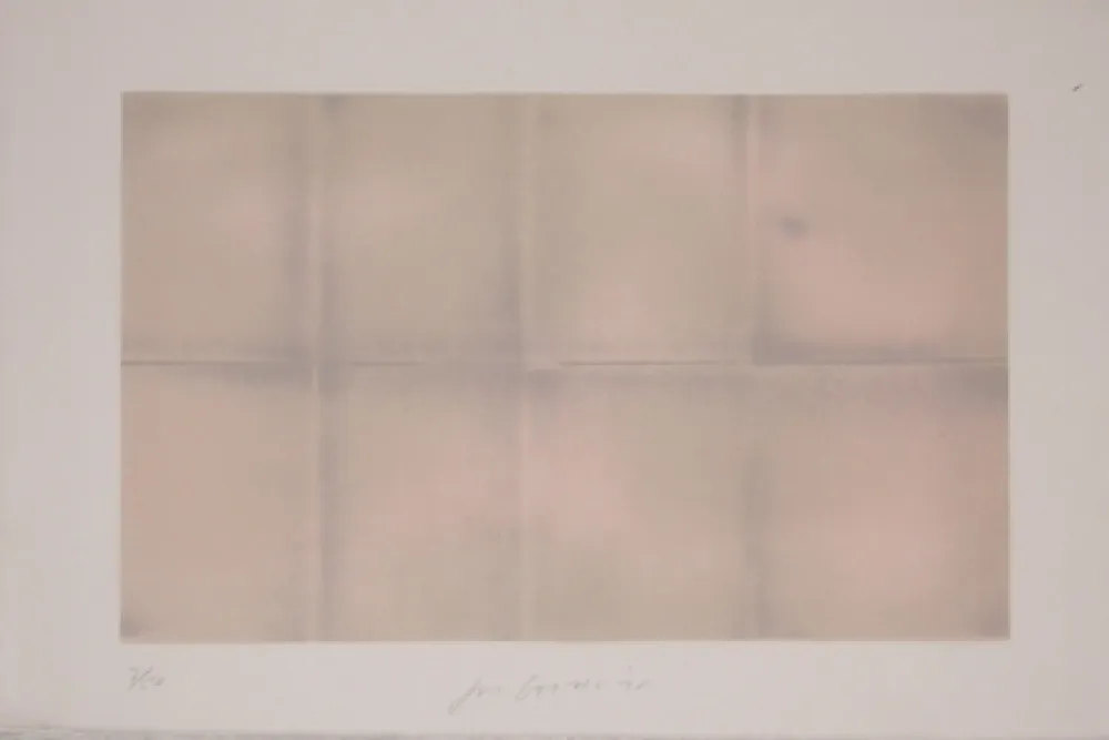 石版画 Goode - Grey Folded Clouds - III Pink and Green