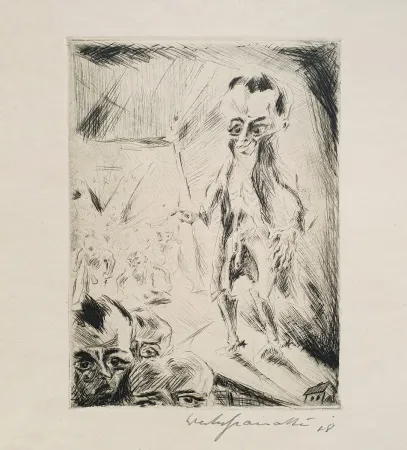 版画 Gramatté - Szene im Café mit den Krüppeln (Scene in the café with the cripples)