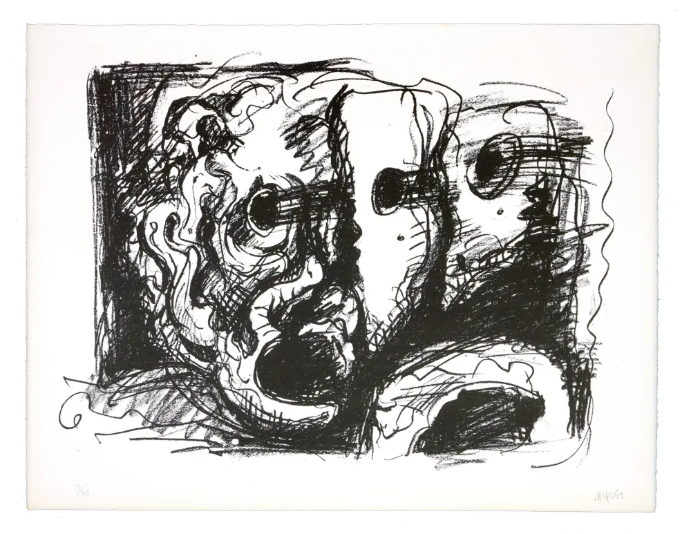 石版画 Grinberg - Le changement en tragédie (schizophrénie grecque)