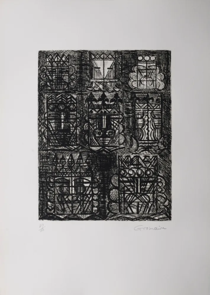 蚀刻版画 Gromaire - Prophétie des huit rois, 1958