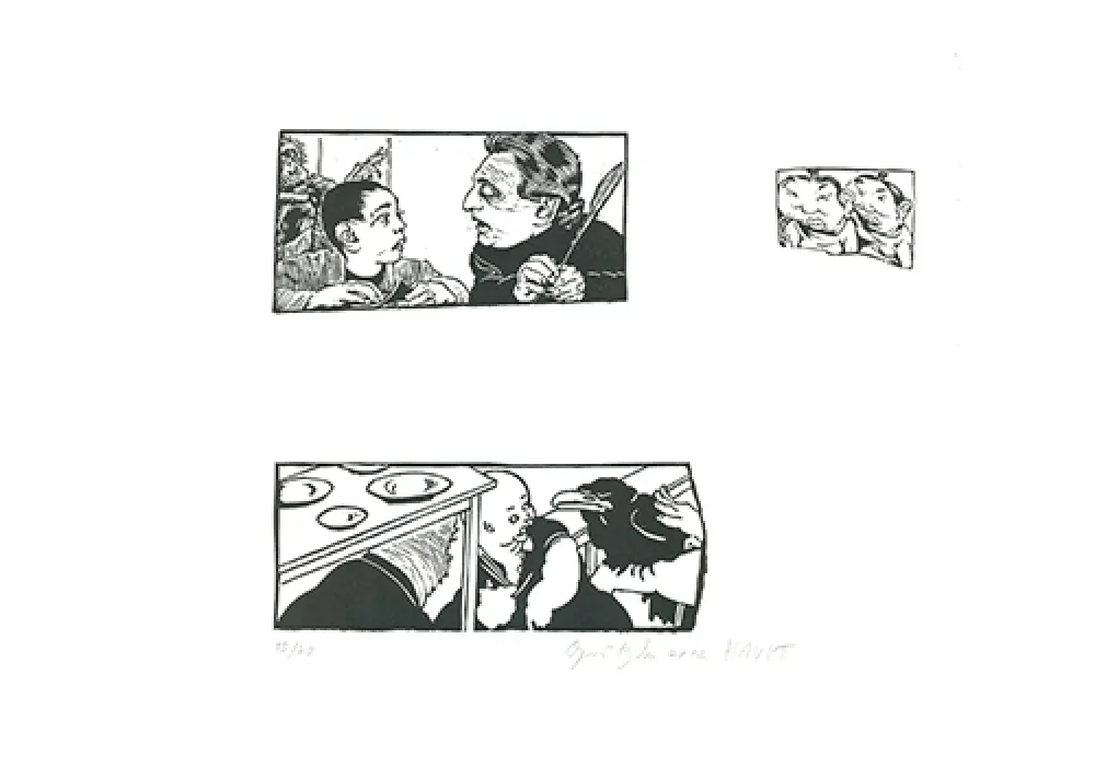 油毡版画 Grützke - Bilder aus Bongs Stall