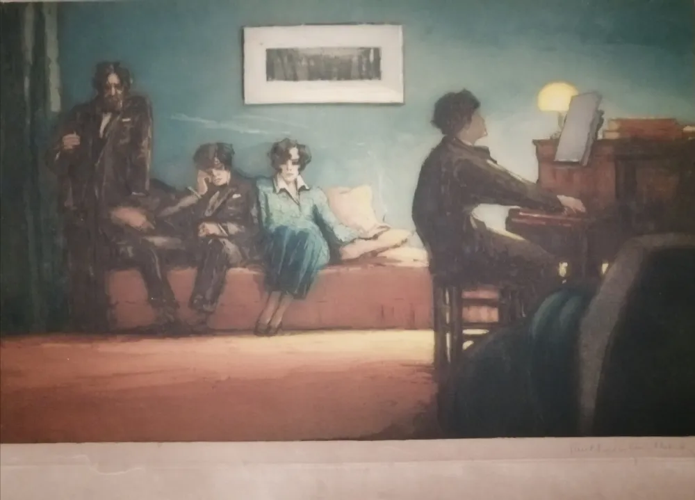 飞尘腐蚀法 Guilbert - La leçon de piano