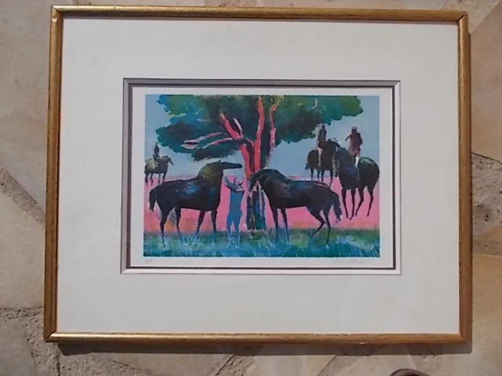 石版画 Guiramand - Les cavaliers