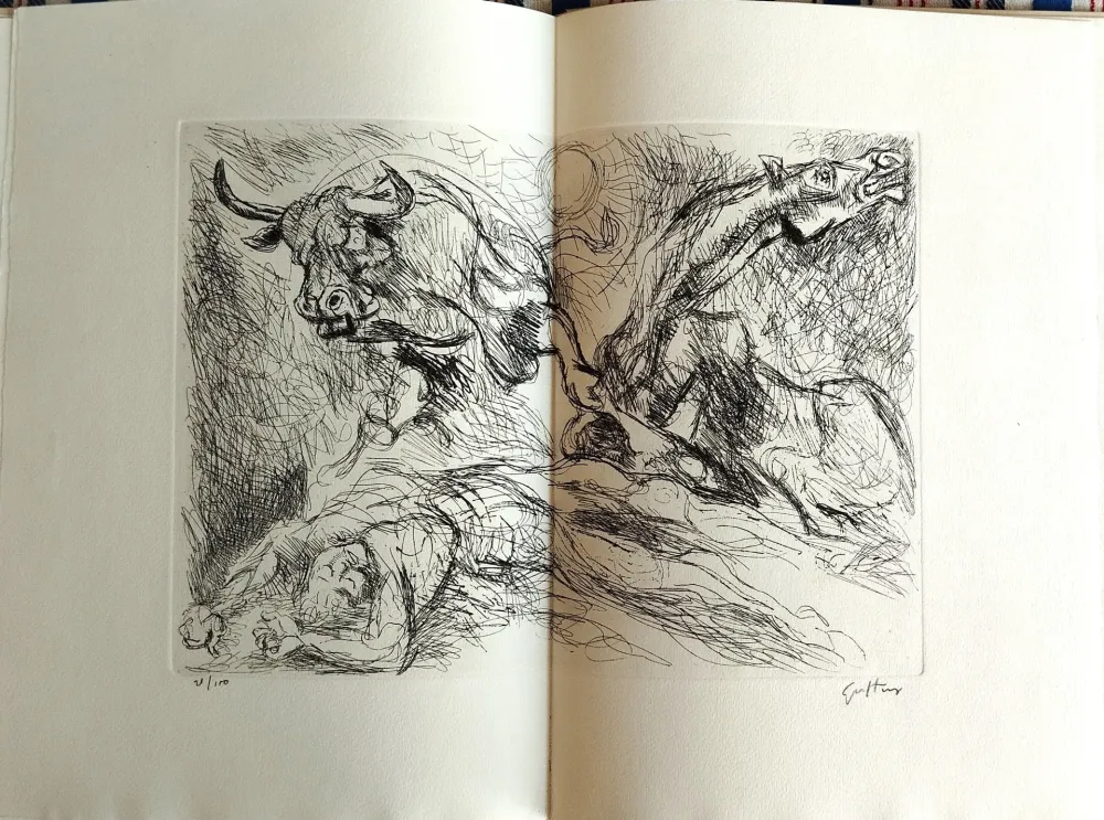 蚀刻版画 Guttuso - Llanto por Ignacio