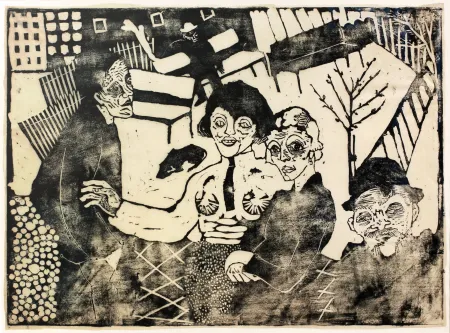 木刻 Hamerschlag - Im Hof (At the courtyard)