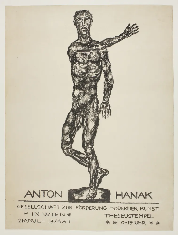 石版画 Hanak - Anton Hanak (Der brennende Mensch - The burning man)