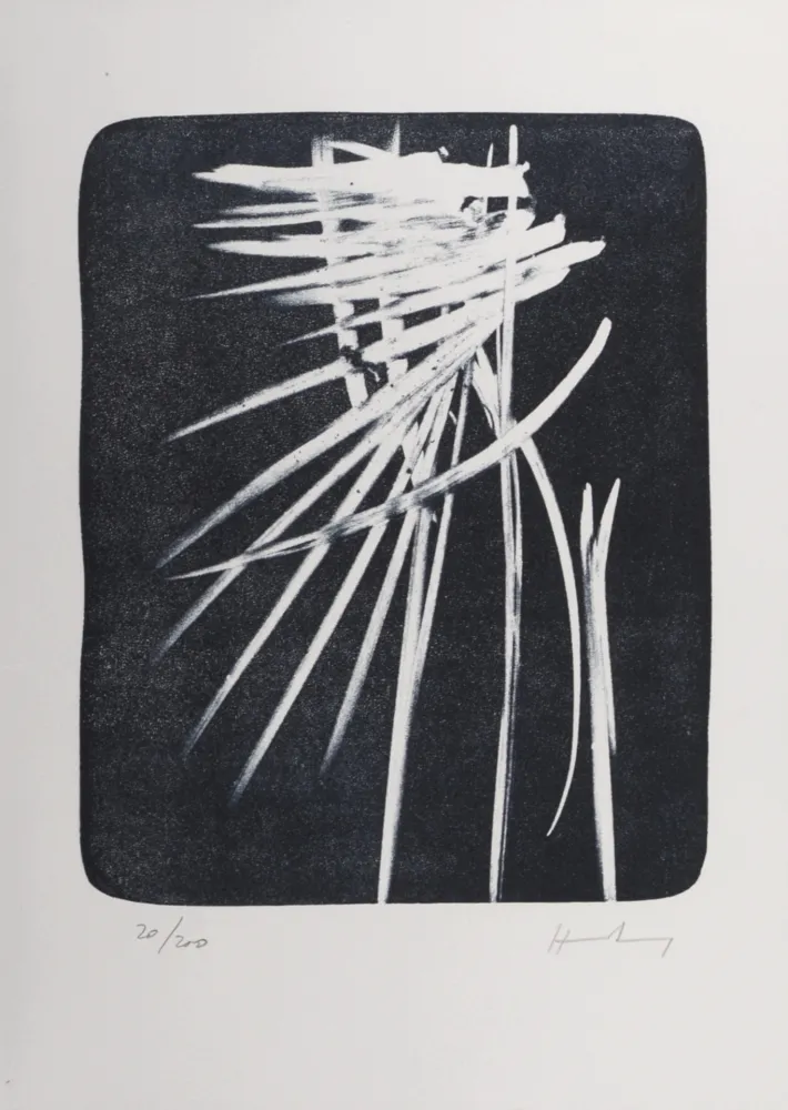 石版画 Hartung - Composition, 1987 - Hand-signed