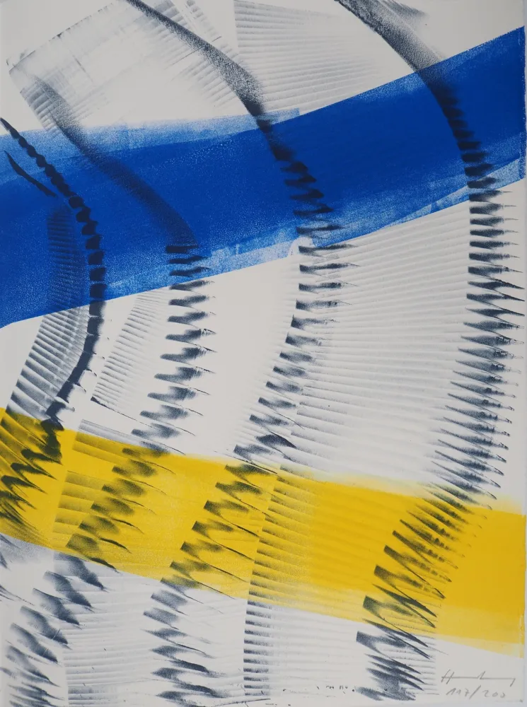 石版画 Hartung - Composition coloré