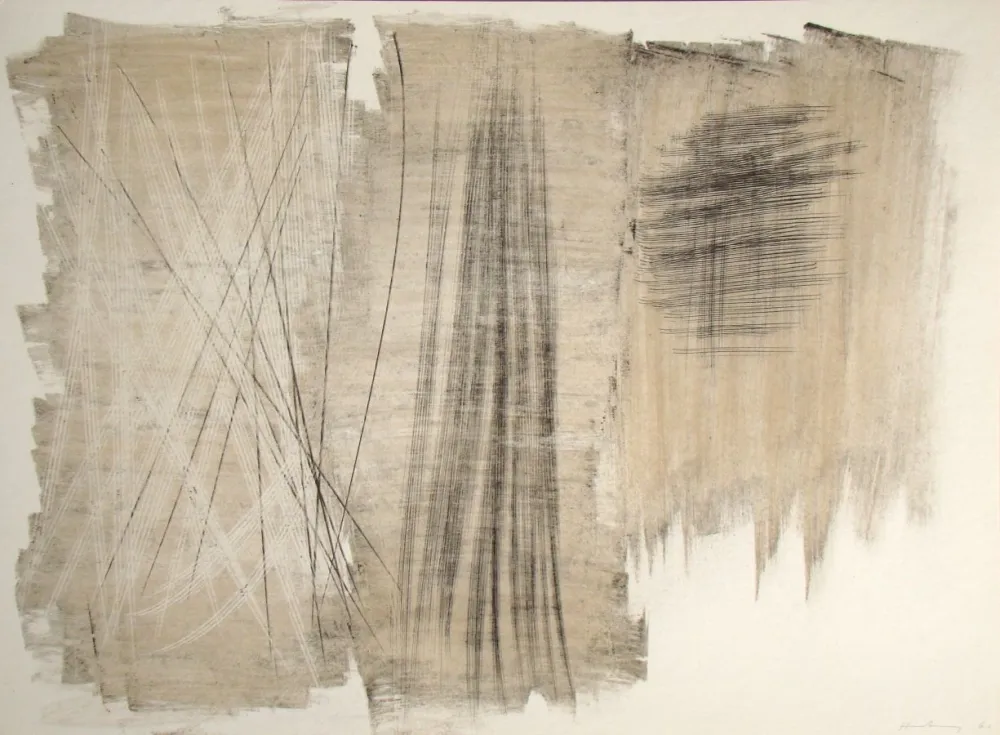 石版画 Hartung - Pastel P. 1960-165