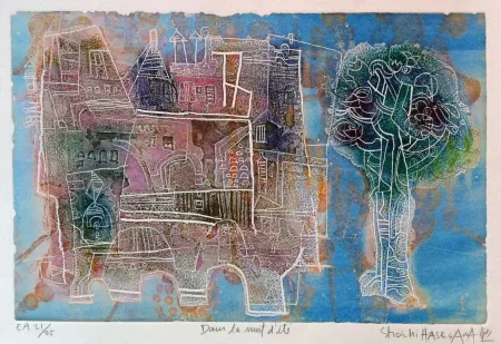 版画 Hasegawa - Dans La nuit d'été 